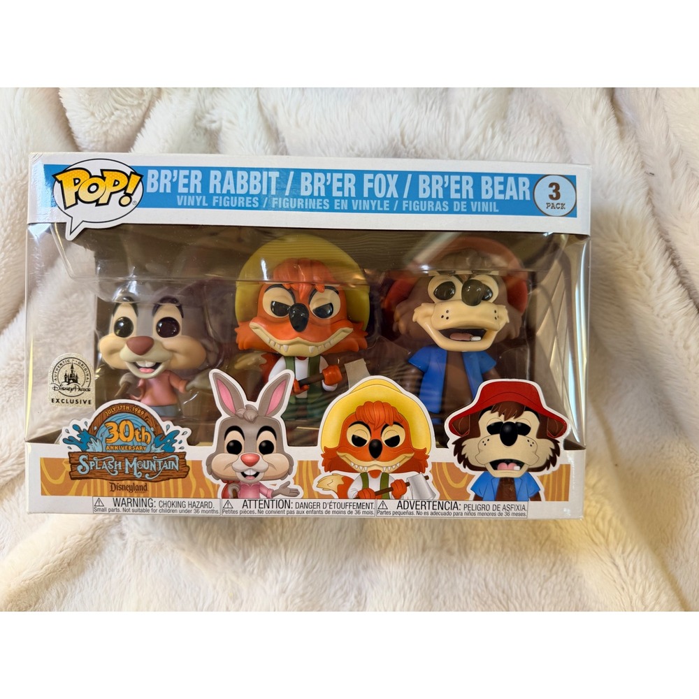Funko Pop Disney Splash Mountain 30th Anniversary 3 Pack Brer Rabbit Fox Bear